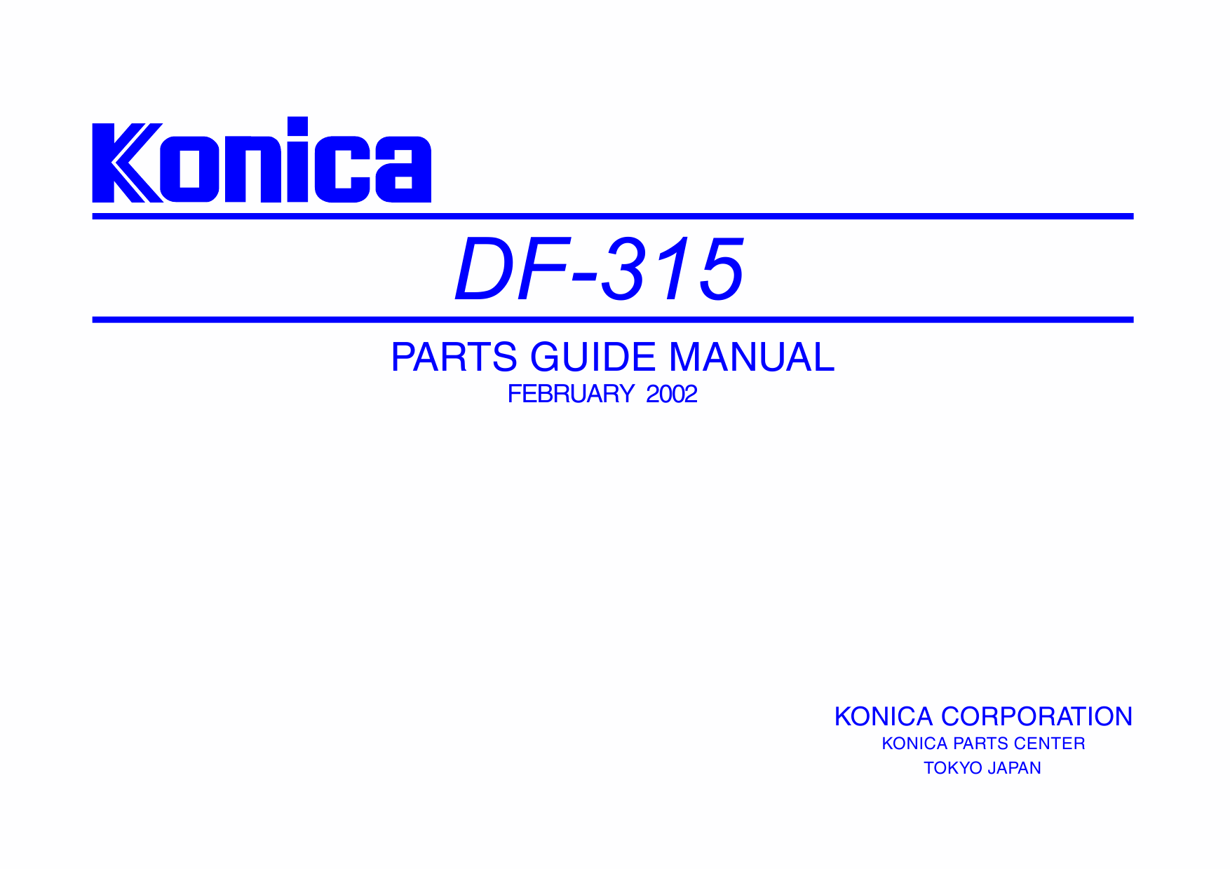 Konica-Minolta Options DF-315 Parts Manual-1
